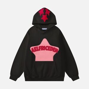 Aelfric Eden Black and Pink Star Hoodie